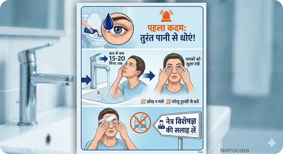 आँखों में हार्पिक चला जाए तो क्या करें