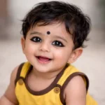 बच्चों की आँखों में काजल लगा हुआ दिखाया गया है